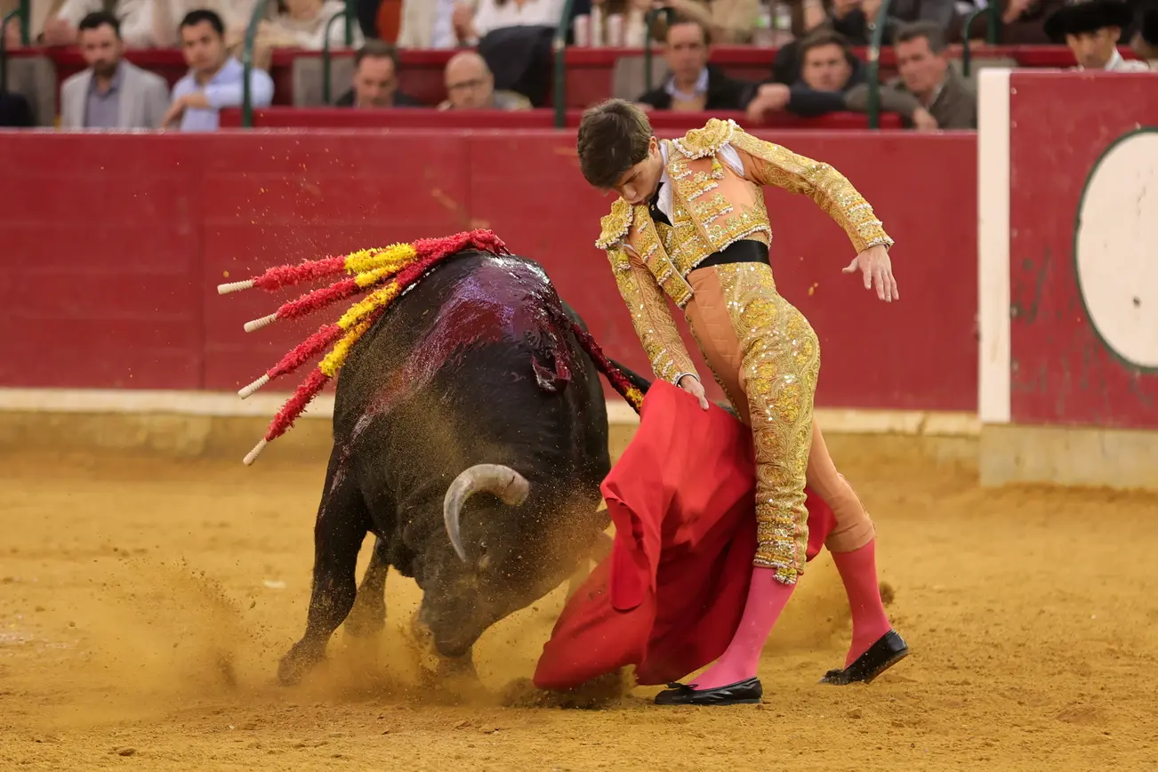 Faena de muleta a un novillo de Hermanos Sandoval en la Feria de San Jorge de Zaragoza